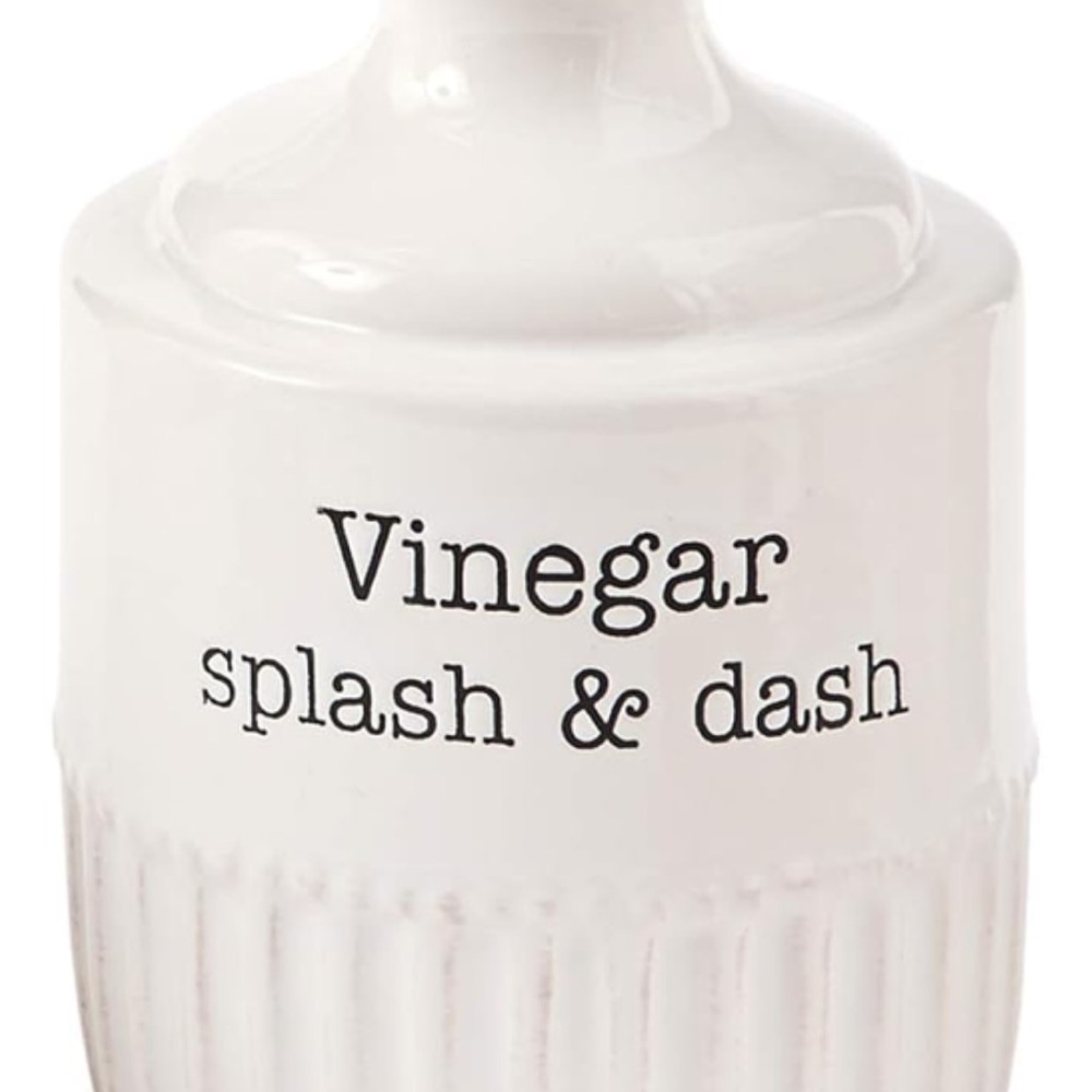 Mud Pie White Ceramic Vinegar Dispenser with Cork